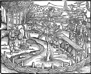 Calming the bees in a sixteenth century apiary